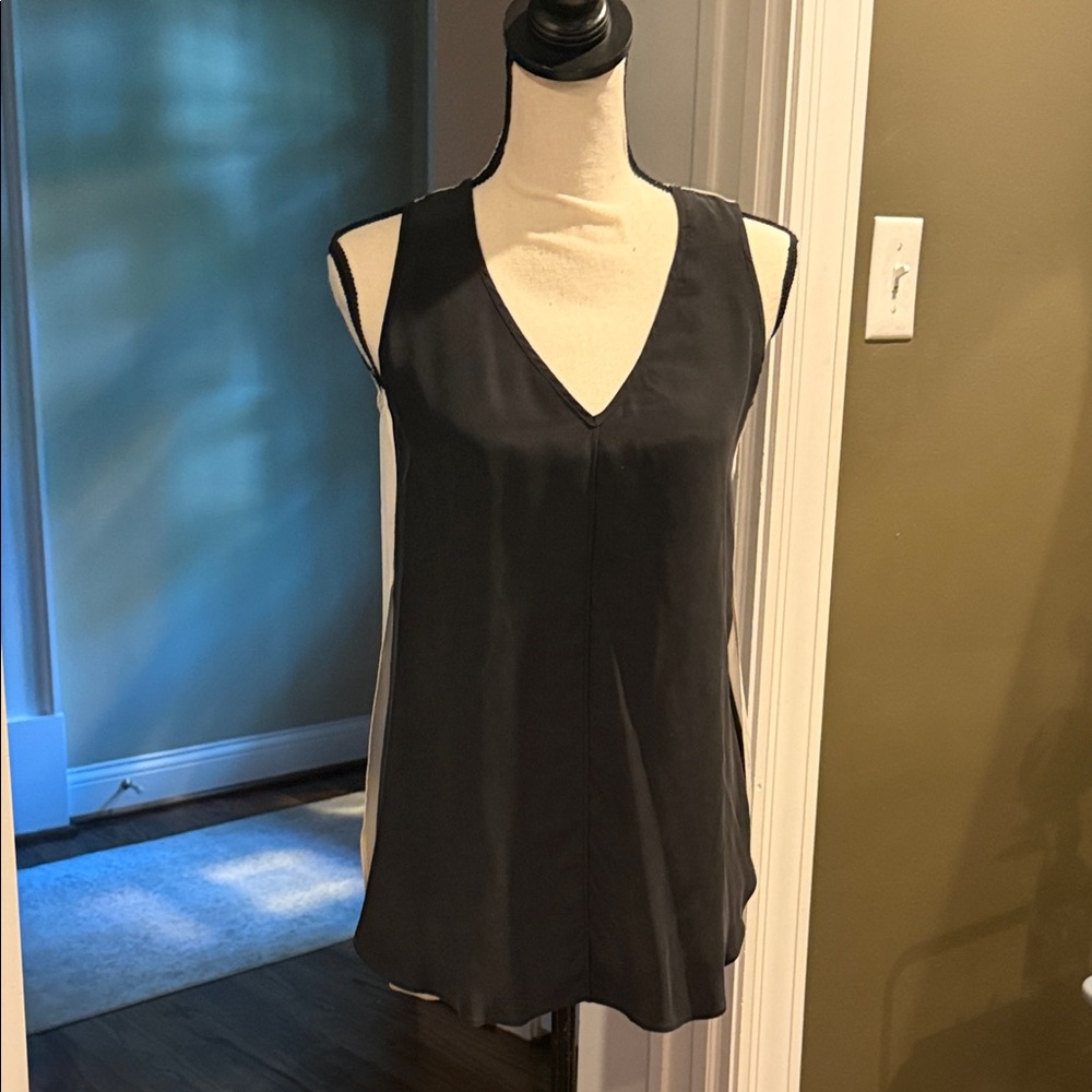 Derek Lam- 10crosby Colorblock Sleeveless silk Draped Tank